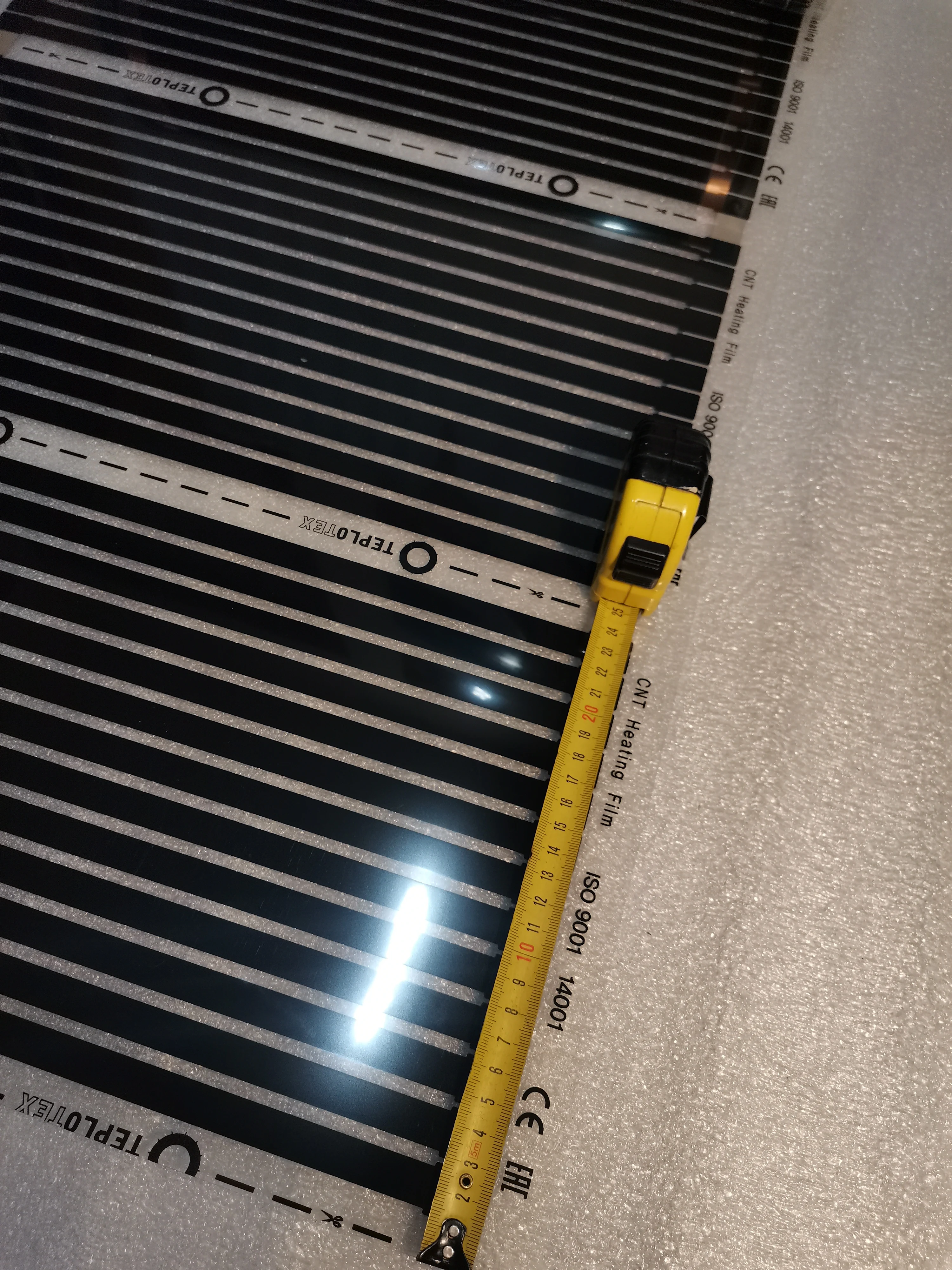 Теплый пол инфракрасный нагревательная пленка на отрез 80 см Южная Корея под