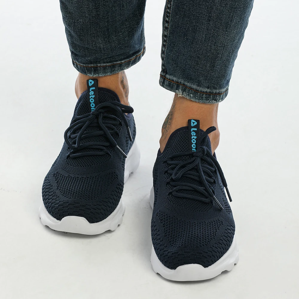 

Men's And Women's Shoes Sneakers Unisex Casual Fabric Navy Blue Color Lace-Up Normal Fit Durable Outsole Trainer Zapatillas Deportivas Hombre Fashion Sports Running Shoes Free Shipping Shoes Low Price Letoon TEEK-02