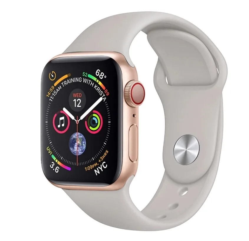Ремешок силиконовый для Apple Watch 38/40мм (10) каменный на кнопке |