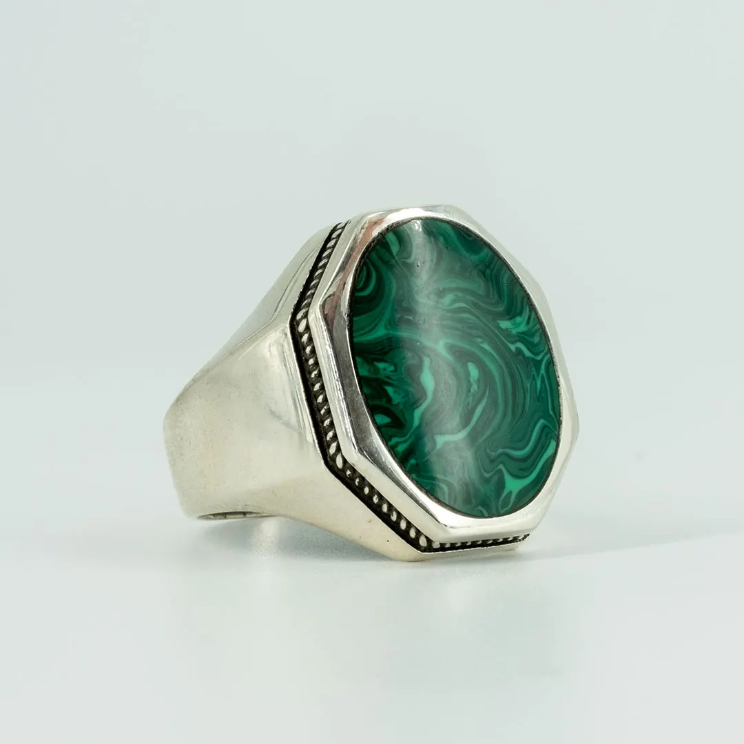 

Vuzera 925K genunie silver Men Ring agate handmade gift for men all size vintage gift ottoman style from Turkey new fashionable