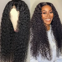 brazilian water curly 4x4 5x5 lace front human hair wigs 30inch 150 loose deep wave frontal wigs for black women human hair