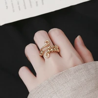 multi layer rotatable round bead ring for women men decompression adjustable creative rings fashion jewelry gift