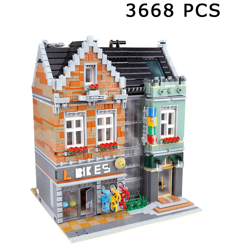 

Конструктор MOC 10004 уличный вид, совместим с 15034 моделями велосипедов, блоки для сборки, кирпичи, детские рождественские подарки