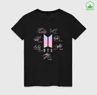 Женская футболка хлопок BTS АВТОГРАФЫ