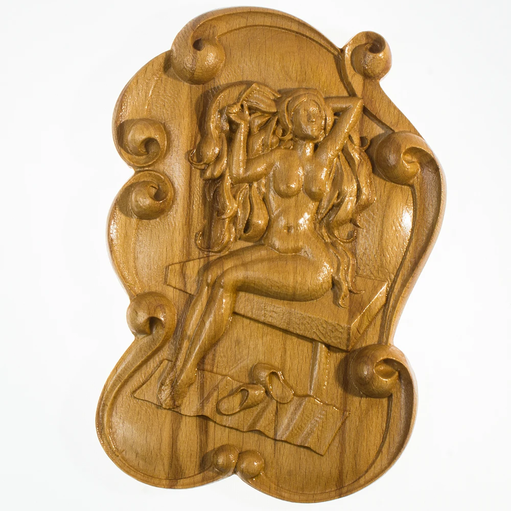 Панно декоративное деревянное резное банное Банька 2. Decorative wooden carved bathhouse panel | Дом