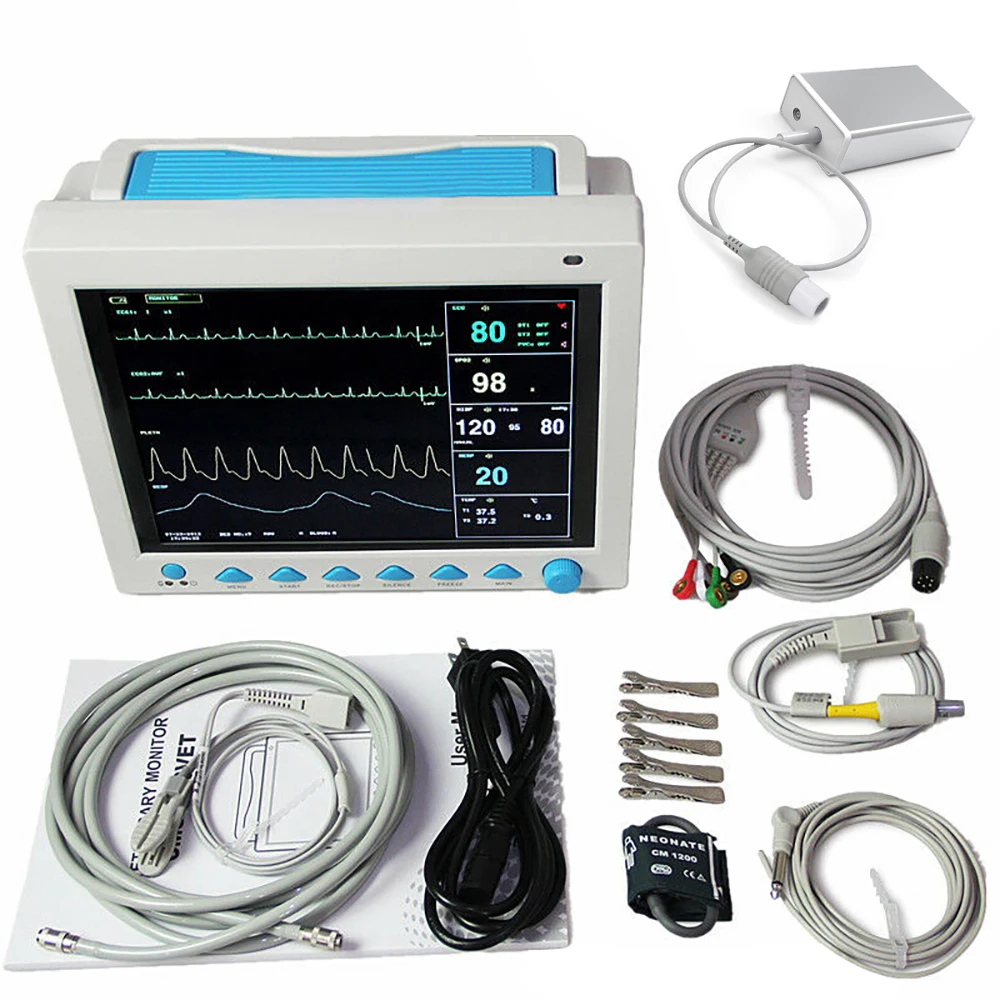 

Hot CONTEC CMS8000VET Multi-Parameter Patient Monitor Medical Machine SPO2 Heart Rate Monitor with ETCO2