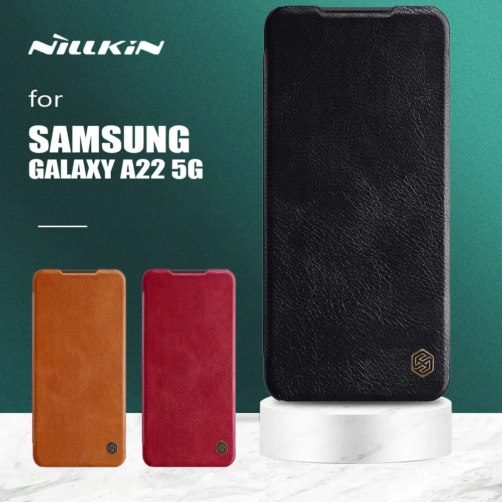 

Чехол-книжка Nillkin для Samsung Galaxy A22, тонкий кожаный чехол-бумажник с отделениями для карт, деловой чехол для Samsung Galaxy A22