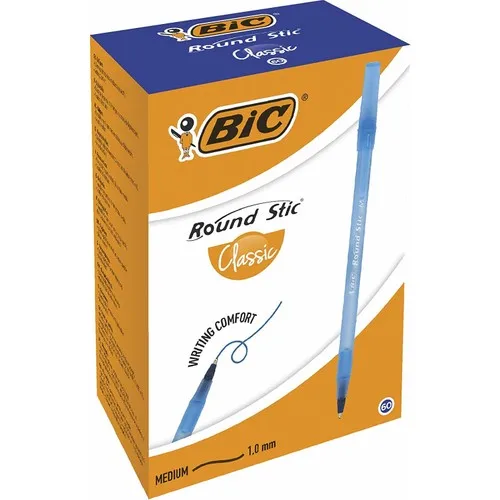 Bic круглая шариковая ручка синего цвета 60 шт. в коробке оригинальная прочная с