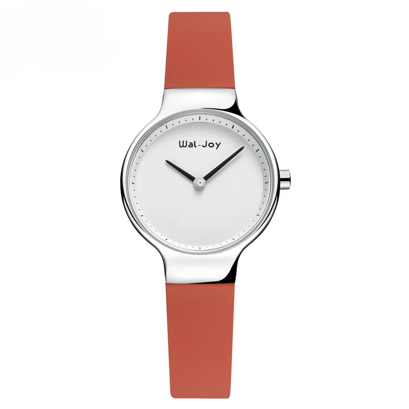 Orange White WJ-9008 Wal-Joy, изысканные минималистичные кварцевые наручные часы, силиконовый ремешок, часы для женщин, повседневный простой браслет, наручные часы, платье - Цвет: Orange White