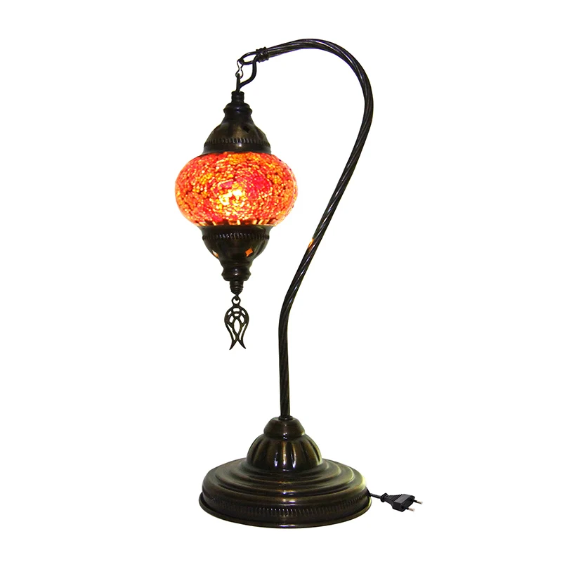 

Night lamp custom design nostalgic mosaic embroidered table lamp