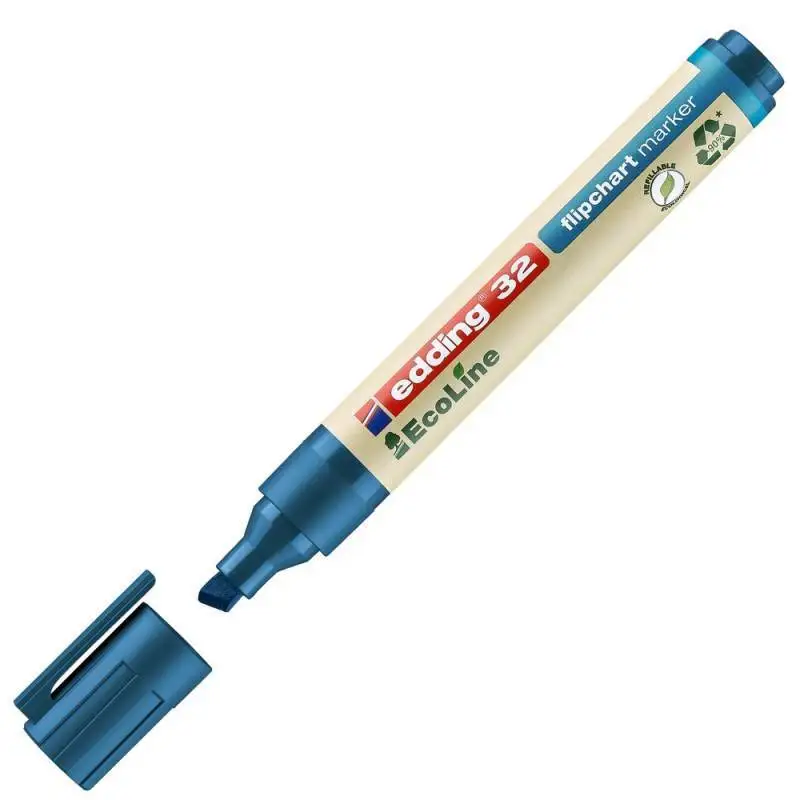 Маркер для флипчартов EDDING 32/3 Ecoline 1-5 мм синий скошен. наконечн 1183275 | Канцтовары
