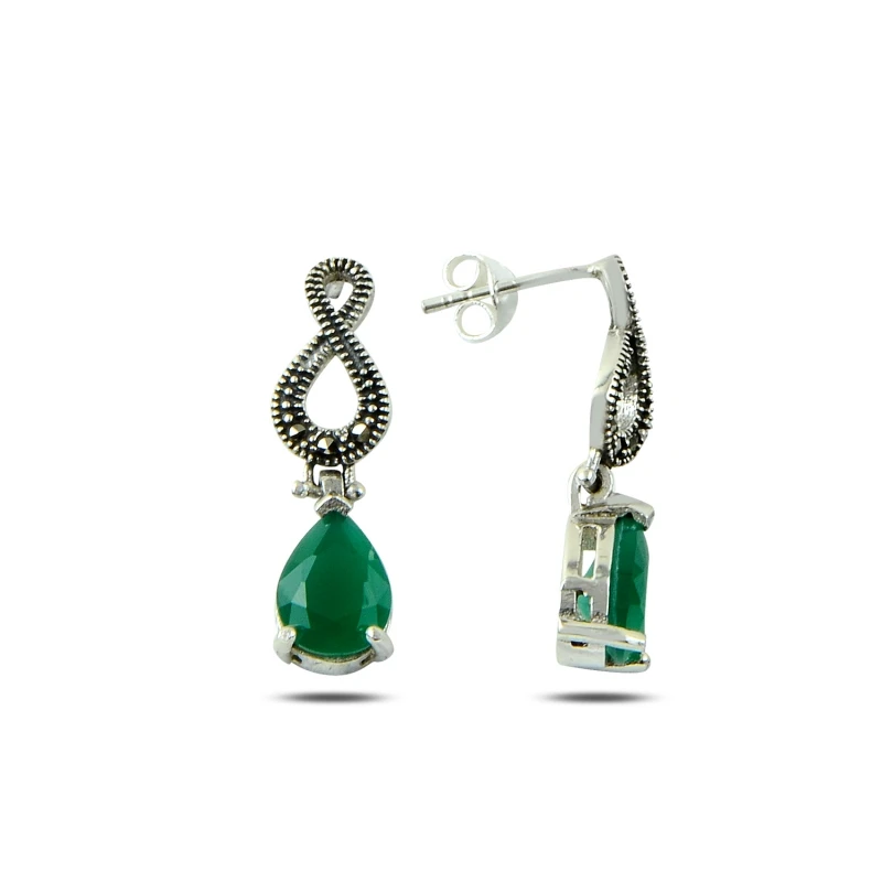 

Серебряные серьги-925 пробы из марказита и кубического циркония