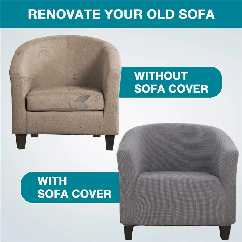 Эластичный чехол для одноместного дивана гостиной клуба ванны кресла защитный