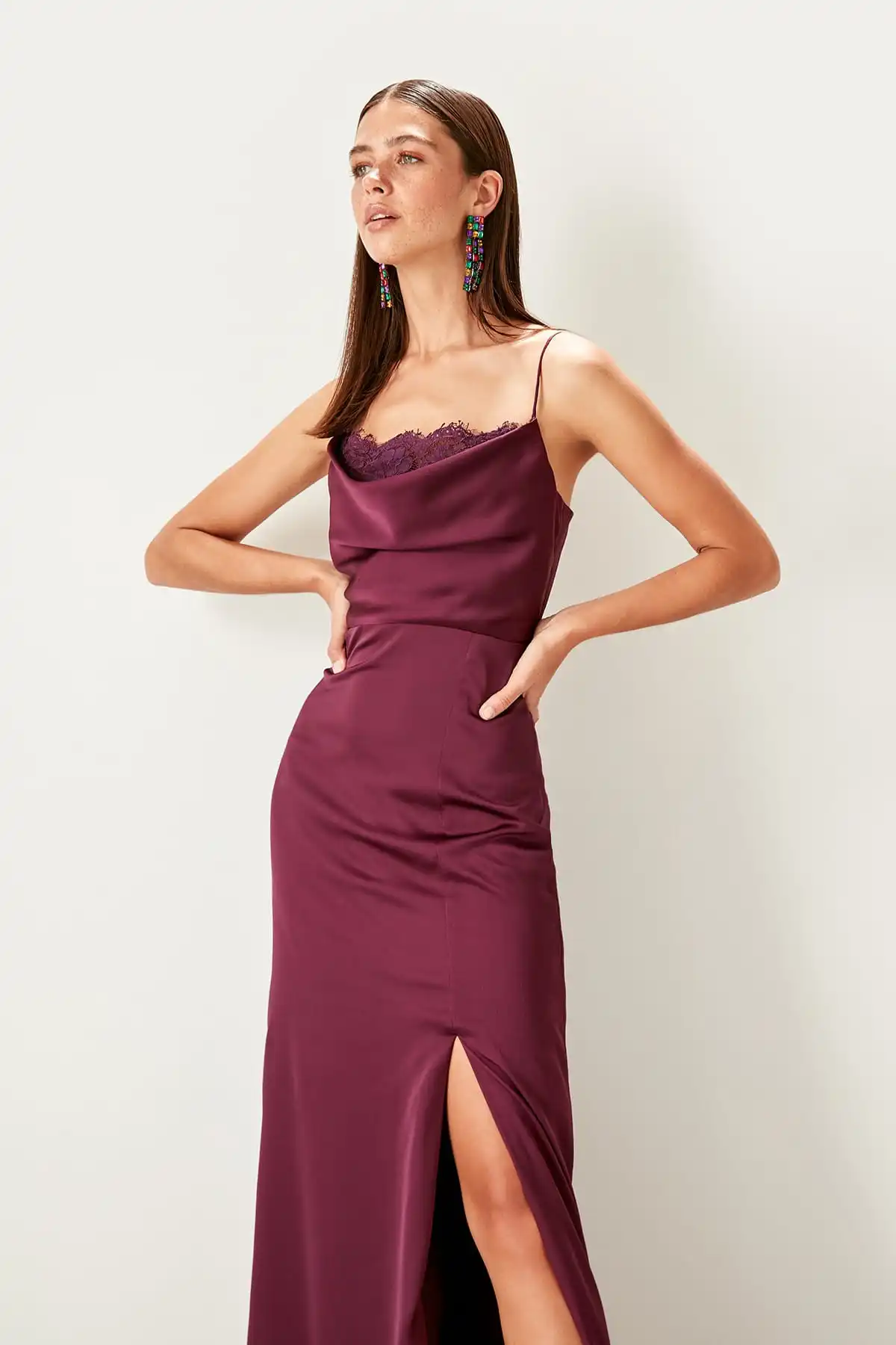 Trendyol кружевное детальное вечернее платье TPRSS19BB0306|Вечерние платья| |
