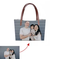 custom color picture new personalise pu leather fashion shoulder open large capacity zipper mobile handbag gift for women