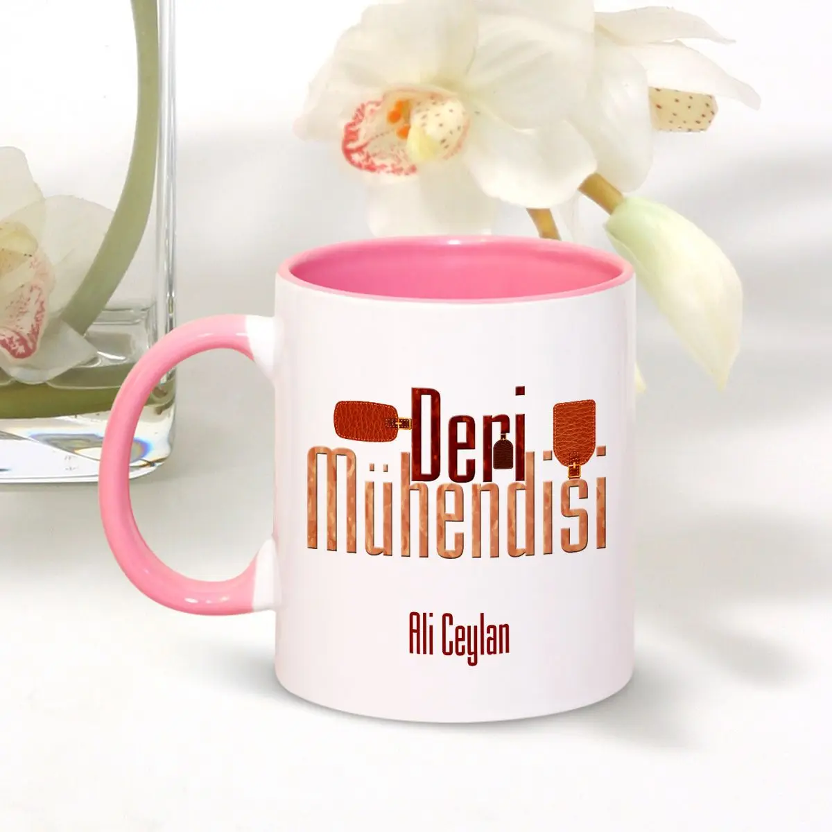 

Personalized Professional Leather Engineer Pink Mug Cup