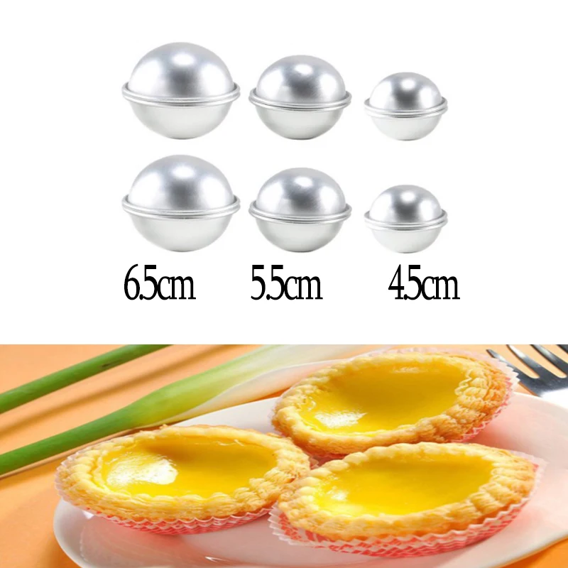 

6PCS/set of DIY hemisphere mold aluminum alloy ball bath ball mold cake baking pastry mold three options