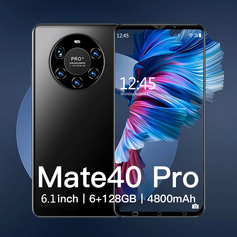 

Hawei Mate 40 Pro Global Version 5G Network 6.1inch Smartphone 4800mAH Android Mobile Phones 6GB+128GB Cell Smart phones celular