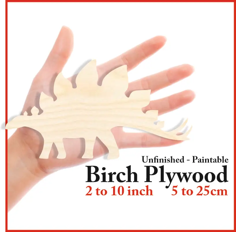 

Stegosaurus Silhouette Laser Cut Out Wood Shape Craft Supply Unfinished Paintable