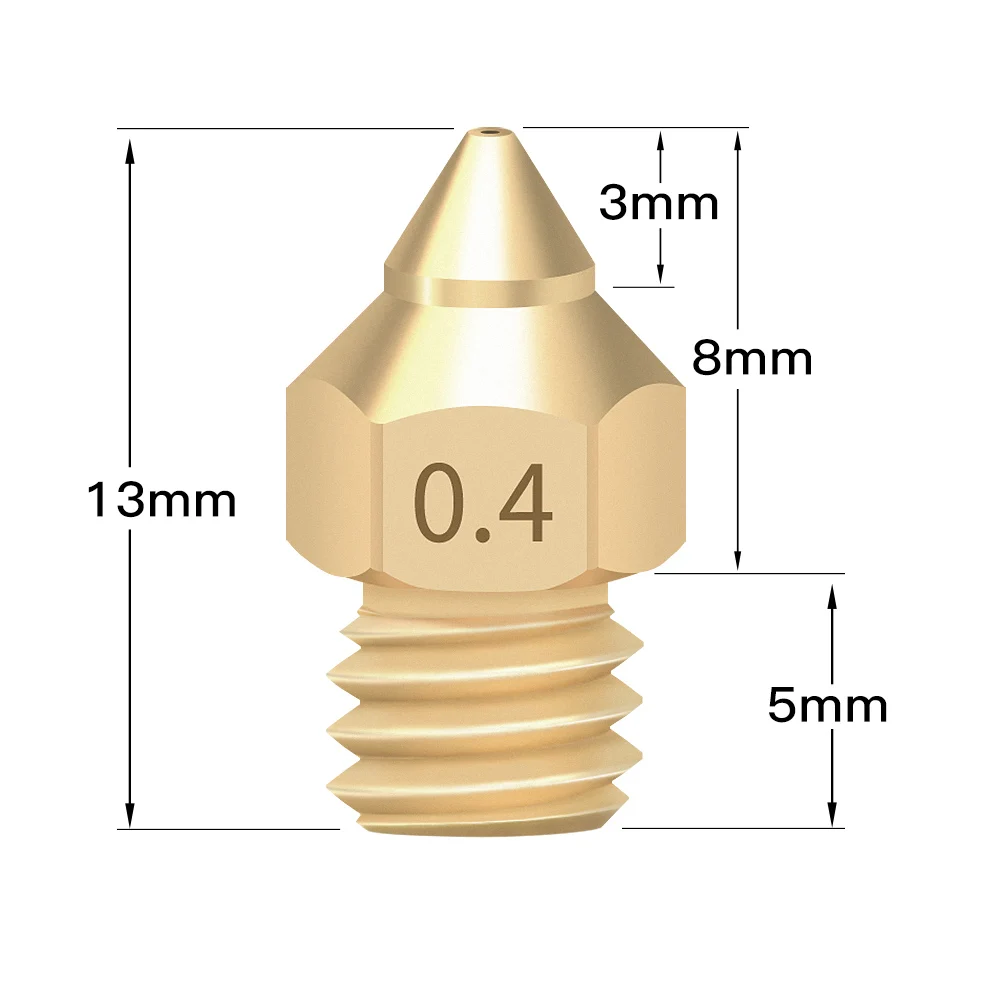 

3D Printer Brass Copper CR-6 SE Nozzle TTS new Version of Pointed Nozzle Mixed Sizes 0.2/0.3/0.4 Extruder Print Head For 1.75mm