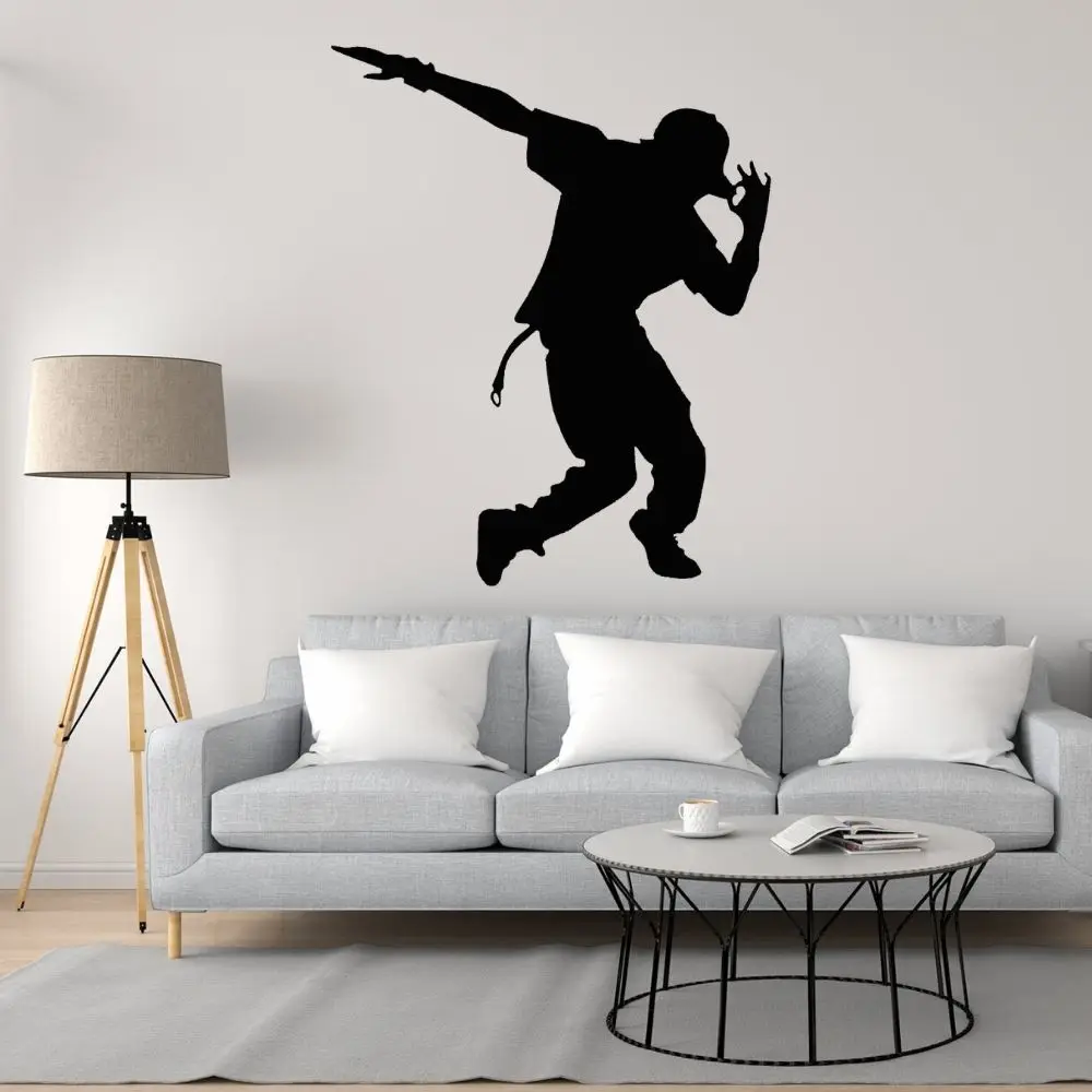 

Hip Hop Male Dancer Silhouette Wall Art Decal Dance Sticker Home Removable Decoration A003223