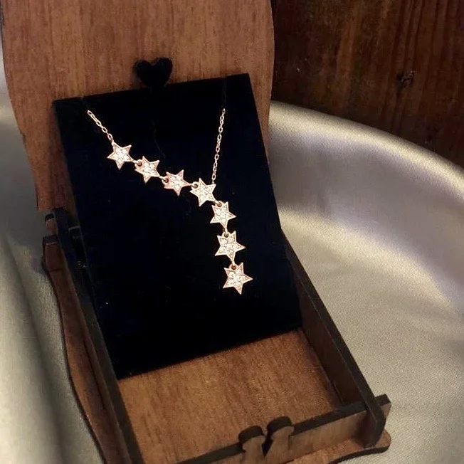 

Shooting Stars 925 Sterling Silver Necklace Women Girls Gift Jewelry Accessories Fashion Handmade Elegant Chain