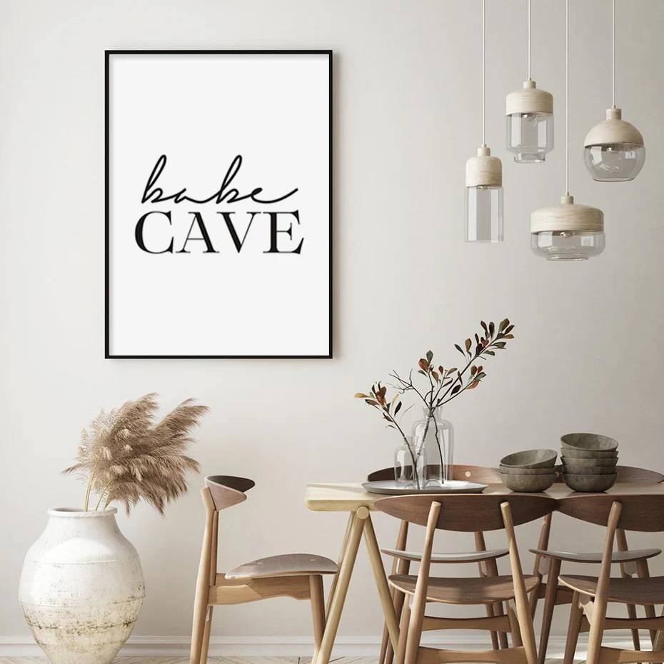 Скандинавская детская пещера минималистичный монохромный холст картина плакат