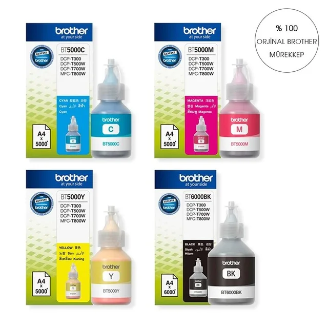 4 шт. (1 инструмент) Оригинальные Brother INK BT5000 C T300/T310/T50 310588385|Детали принтера| |