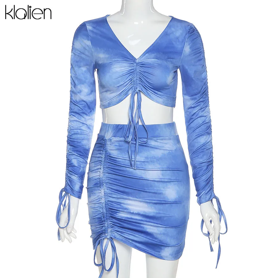 Весенне-Летняя Сексуальная мини-юбка KLALIEN и юбка с низким вырезом на груди