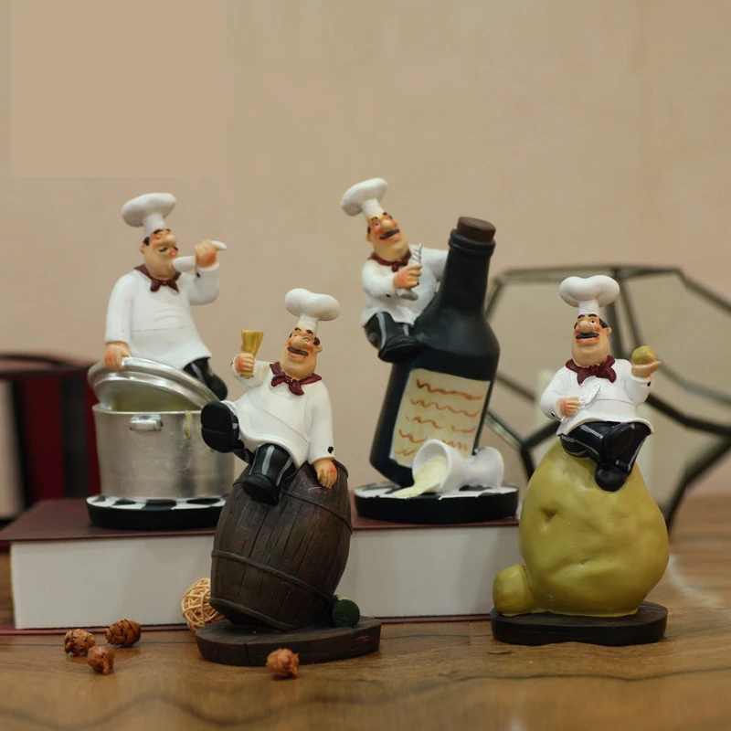 Strongwell Ретро модель шеф повара украшения из смолы ремесла Статуэтки белая верхняя