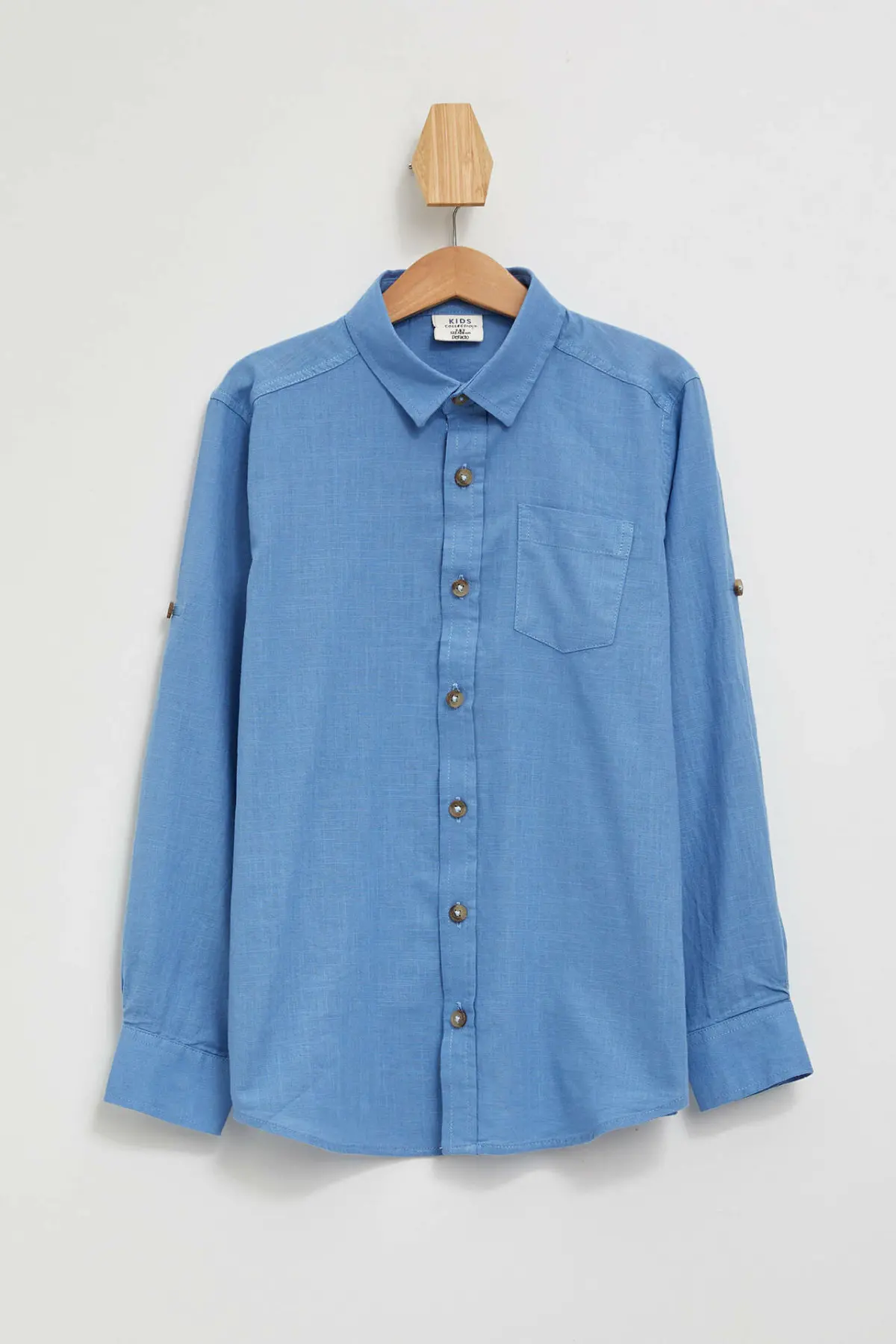 DeFacto/Повседневные синие рубашки для мальчиков рубашка с длинными рукавами