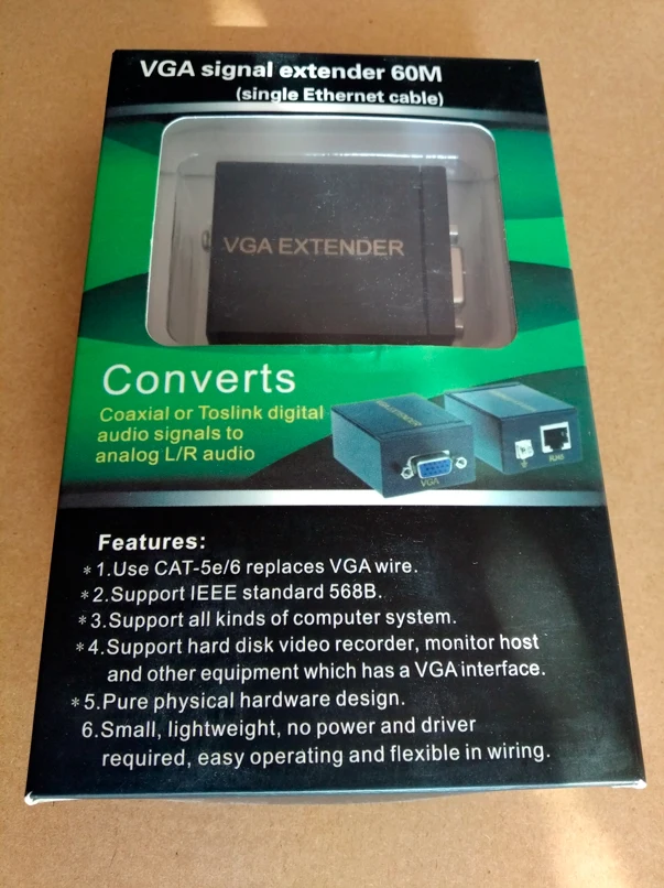 VGA удлинитель Extender до 60 метров. | Компьютеры и офис