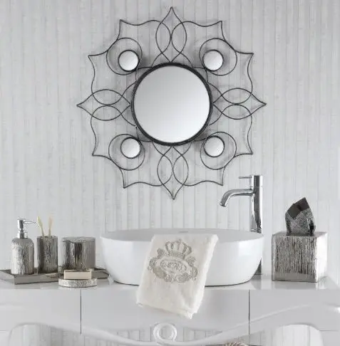 

Mirrored Metal Wall Board Living Room Office Home Decoration