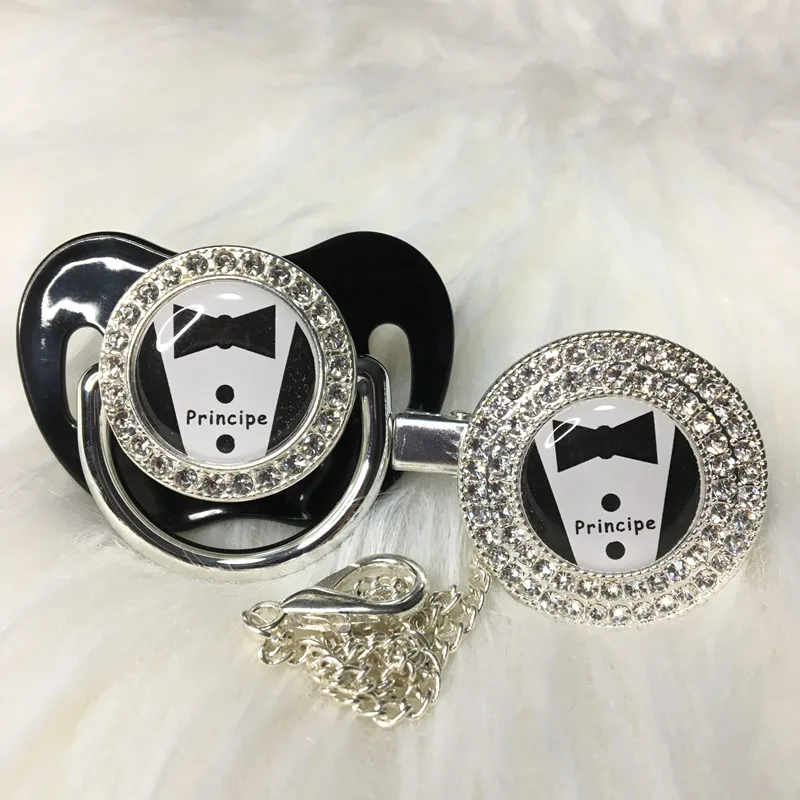 Миокар с именем на заказ классная Красивая Золотая соска и Соска зажимом черный