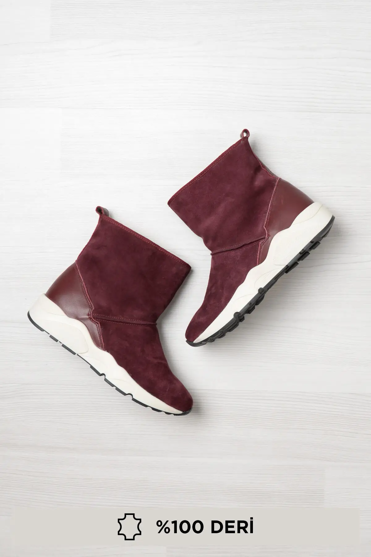 Bambi/женские ботинки из натуральной кожи бордового цвета E0225170102| |