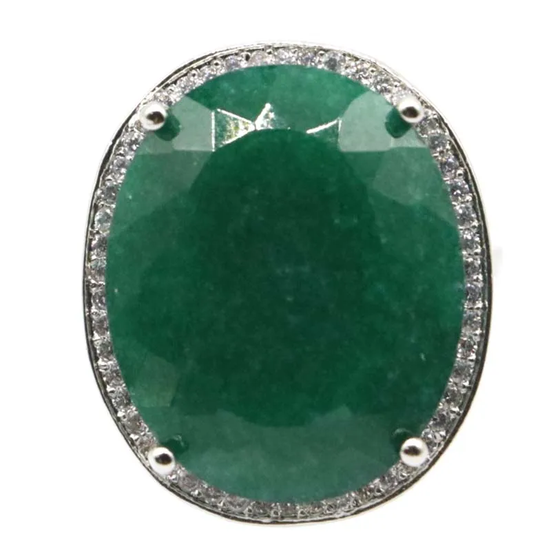 25x21mm Delicate Fine Cut Big Oval London Blue Topaz Emerald Ruby Tourmaline Mystic Topaz CZ Women Silver Rings