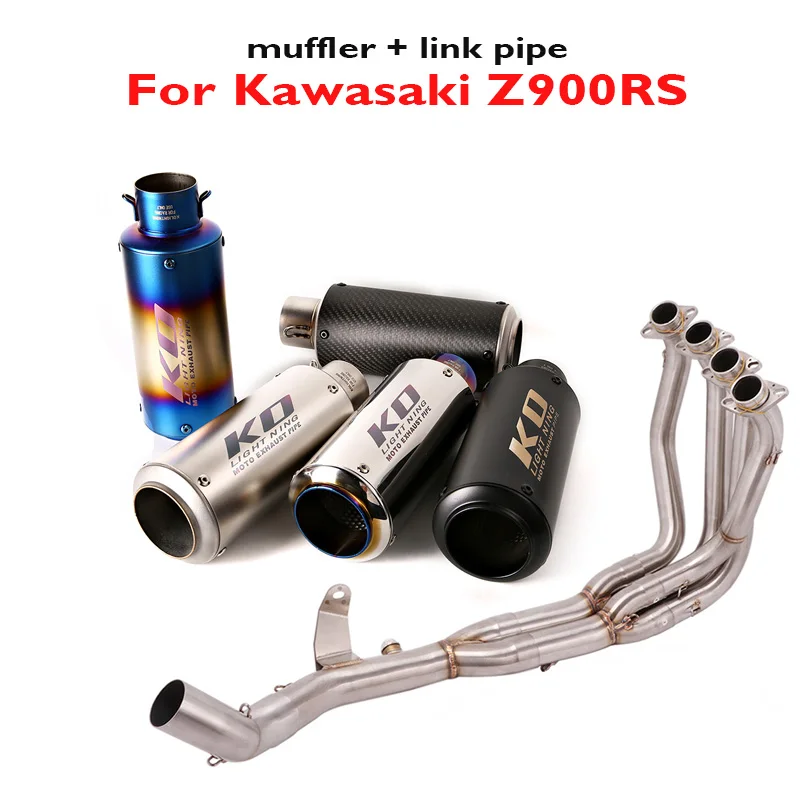

Motorcycle Slip on Z900RS Exhaust System Full Muffler Tip Silencer Header Front Link Connection for Kawasaki Z900RS