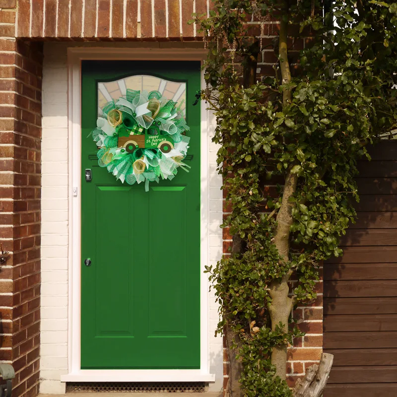 Easter Wreath with Cross Spring Decoration DIY Front Door Garland Wall Hanging Home Farmhouse Artificial Flower Decor |