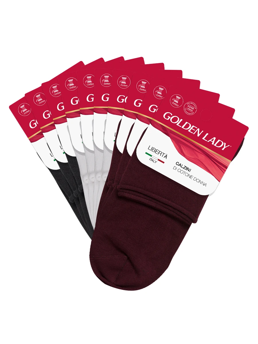 Носки женские GOLDEN LADY LIBERTA всесезонные без резинки и средней длины набор 10 пар |