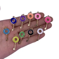 10pcs enamel brass key pendants charms 14x30mm metal accessories for making bracelet necklace diy jewelry