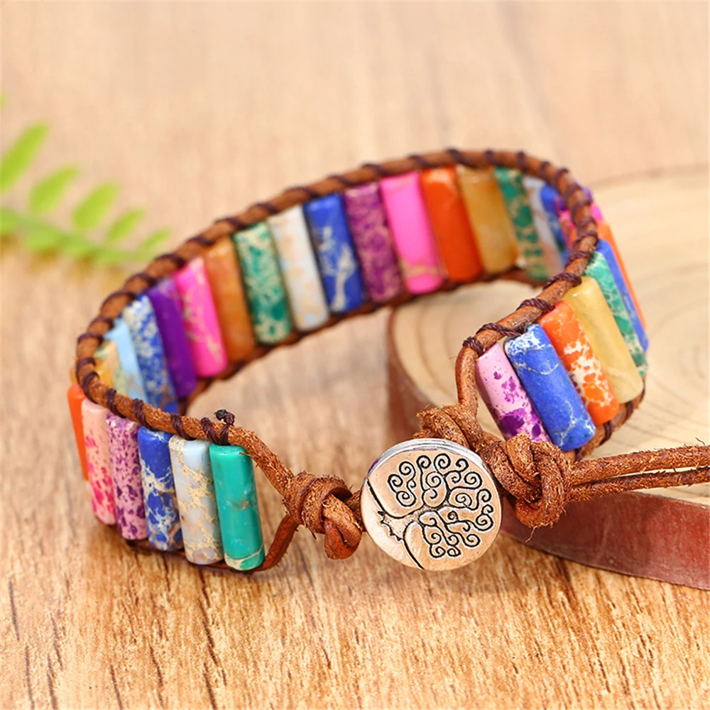 

Exquisite Handmade String Colorful Emperor Stone Bracelet Fashion Dominian Ethnic Style Bracelet Summer Women's Bracelet Gifts