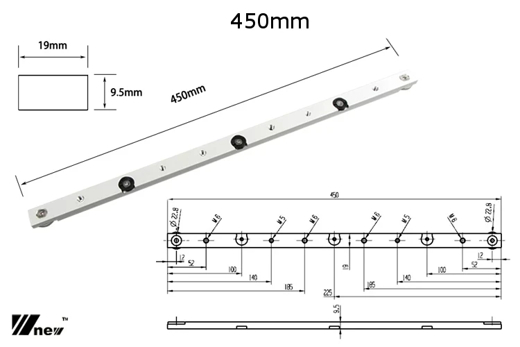 450 мм (18 дюймов) алюминиевый угловой слайдер|aluminium miter slider bar|miter barmiter |