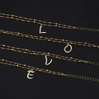 a z initial letter anklet for women gold double chain ankle bracelet rhinestone leg chain fashion summer beach jewelry