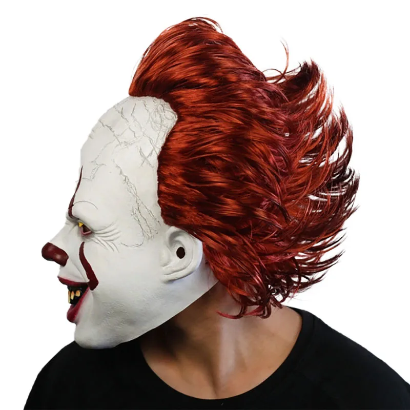 Страшная маска клоуна для косплея Pennywise It светодиодсветильник светящаяся