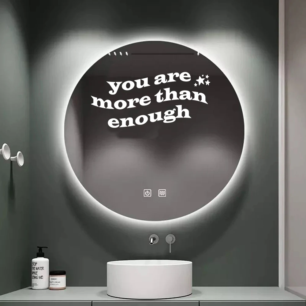 

Mirror Stickers You Are More Than Enough Quotes Murals Removable Vinyl Poster For Kids Bedroom Home Decor Wall Decals HJ0714