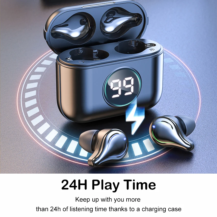 

Wiresto True Wireless Earbuds Mini Bluetooth Earphone Stereo Bluetooth 5.0 Sport Earpiece LED Display Headset