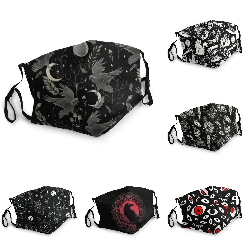 

Мужская/женская маска для лица «Ворона и Луна»