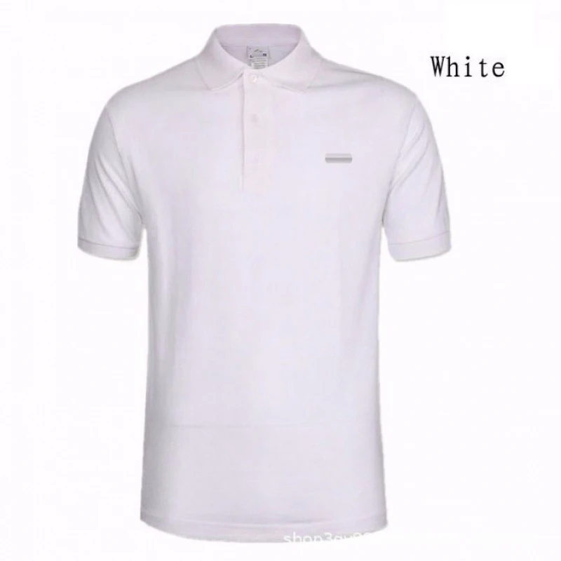 Рубашка-поло мужская однотонная хлопок короткий рукав Повседневная модная с