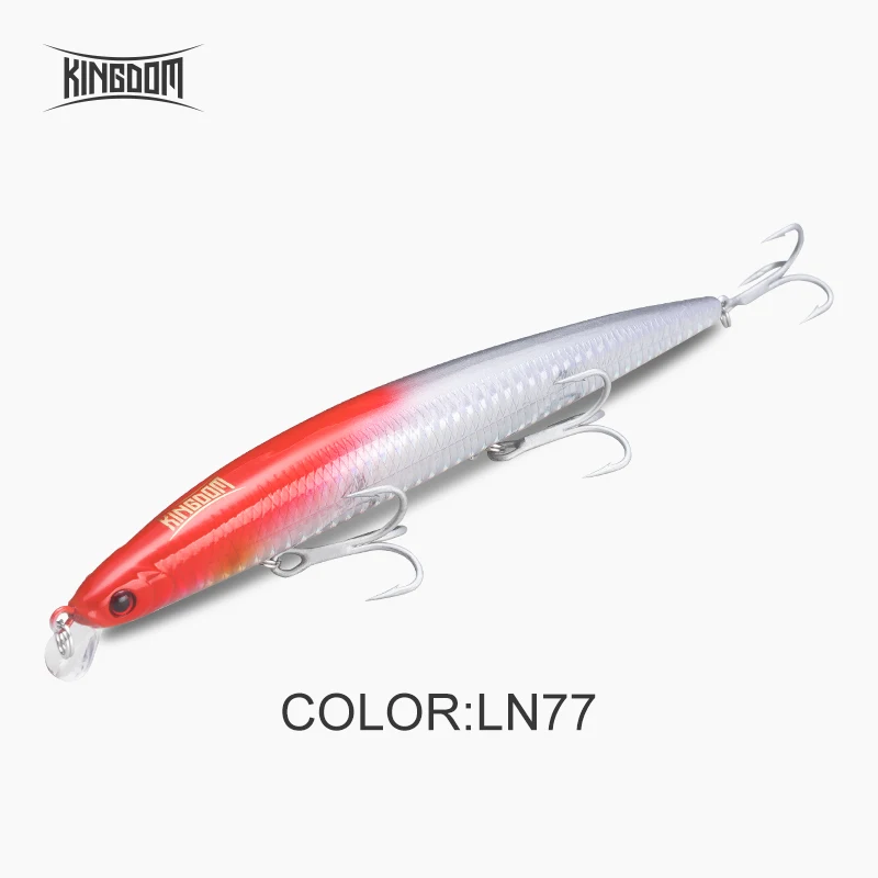 Kingdom Floating Minnow морская Рыбная приманка вобблер погремушка звук жесткая приманка искусственная Джеркбейт модель 5333 120 м, 14,5 г/143 мм, 21 г - Цвет: LN77
