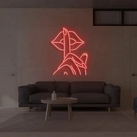 lips and finger neon sign shhh led sign custom neon sign room decor bedroom neon sign handcrafted wall hangings neon sign